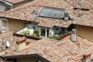 Osoba korzystająca z aplikacji na smartfonie do zarządzania energią w inteligentnym domu, z widocznymi wykresami zużycia.