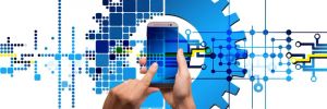 Smartfon z aplikacją do sterowania inteligentnymi roletami i systemem smart home.