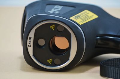 Termowizyjny skan ściany budynku pasywnego