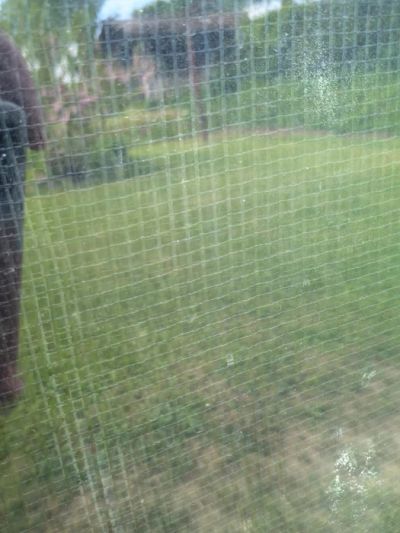 Zbliżenie na strukturę siatki używanej jako absorber w kolektorze powietrznym.